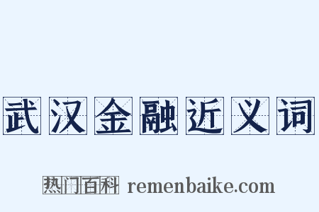 武汉金融近义词是什么意思的图片